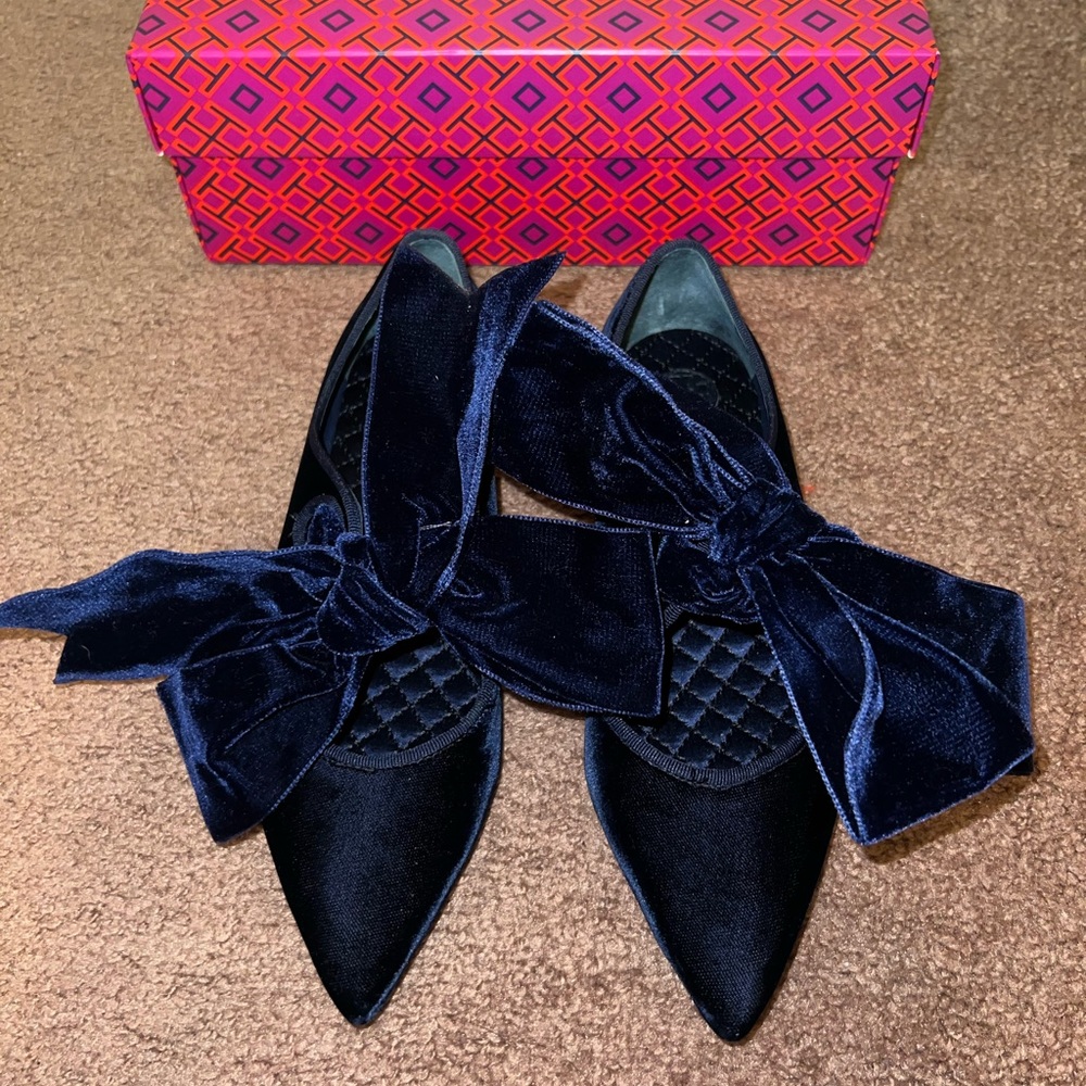 Tory Burch Clara Velvet Bow Flats